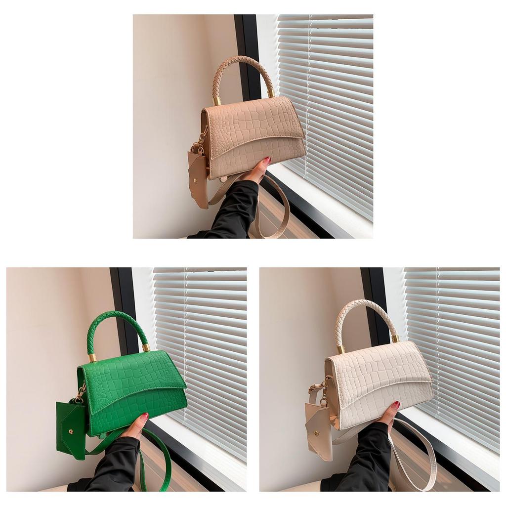 Pu Small Square Bag With Top Flap For Casual Daily Use