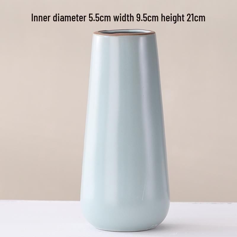 Elegant Celadon Vase: Classical Ru Kiln Ceramic for Hydroponic Flower Arrangements and Living Room Decor