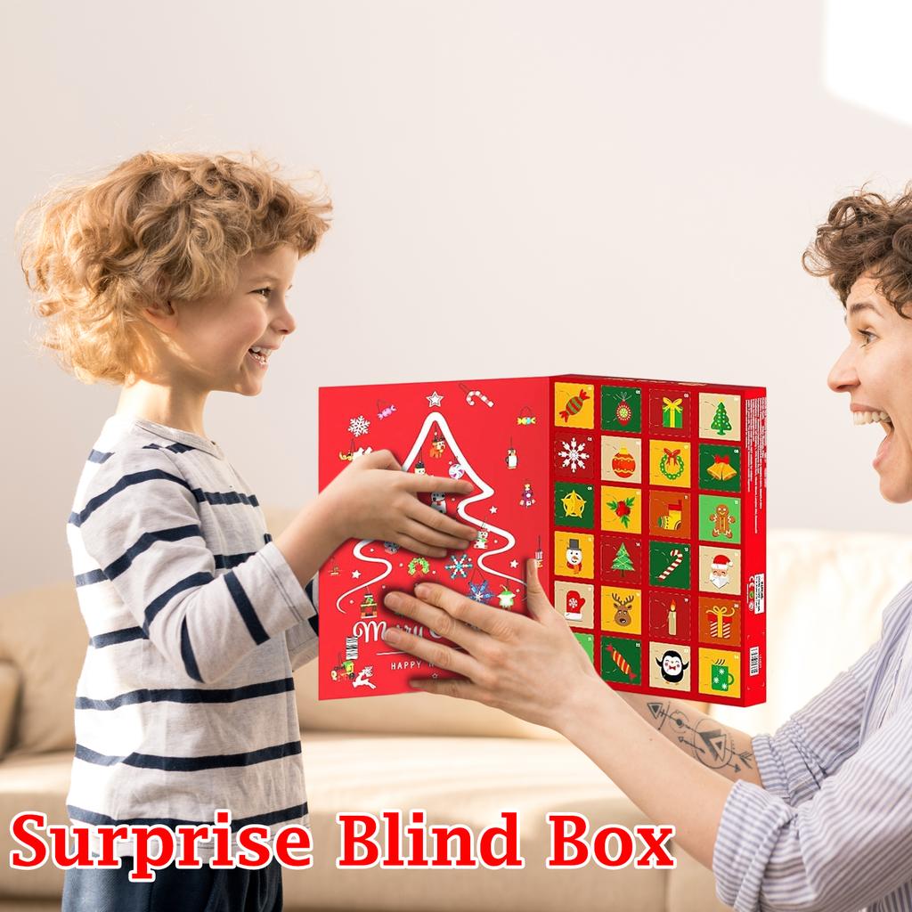 Christmas Advent Calendar for Kids 20 - Days Surprise Toys with 2D Pendant Decorations, Holiday Countdown Calendar Gift for Boys and Girls