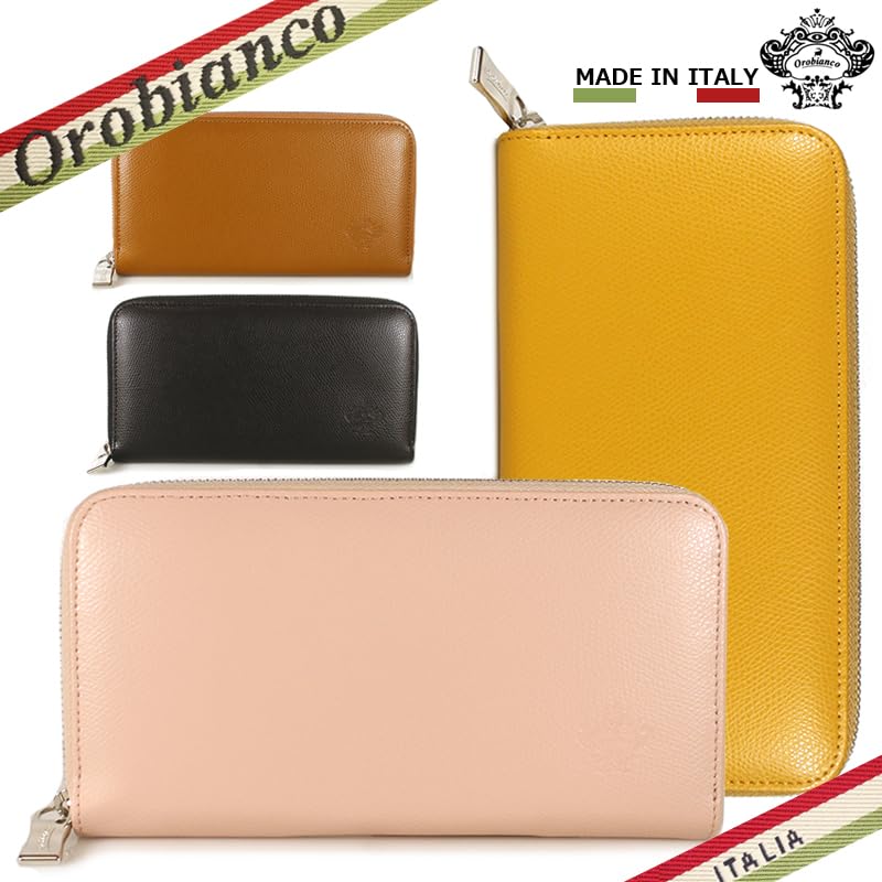first ever long wallet in genuine palm available in Made in A stylish gift for men and RETTEE Yellow Orobianco's round-zip leather, Japan. Italy.