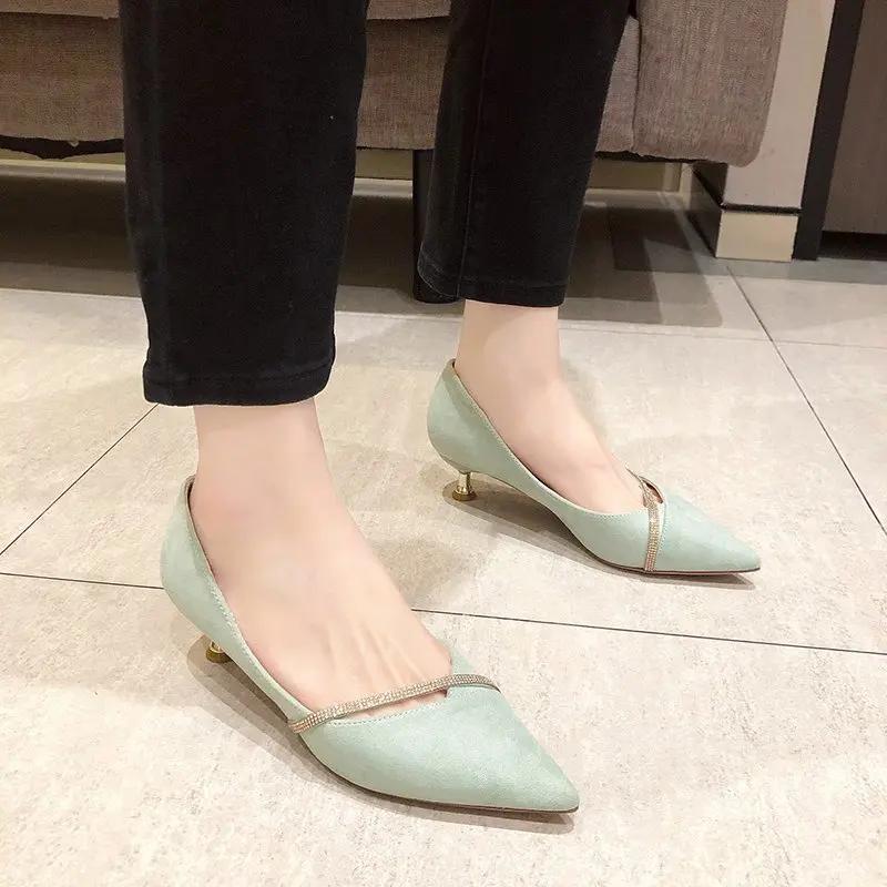 Fashion Pointed Women's Pumps 2024 Summe New Stable Non-slip Ladies High Heels Simple and Elegant Date Dress Shoes Zapatos