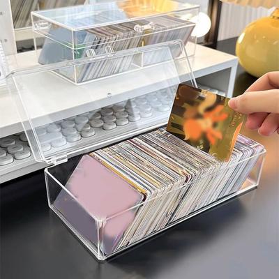 Acryl Foto Karten Aufbewahrungsbox DIY Behälter Hülle mit Deckel Badezimmer Aufbewahrungs Halter