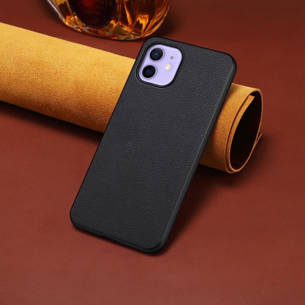 For iPhone 12/12 Pro Case Protective PU+PC+TPU Hybrid Slim Phone Case