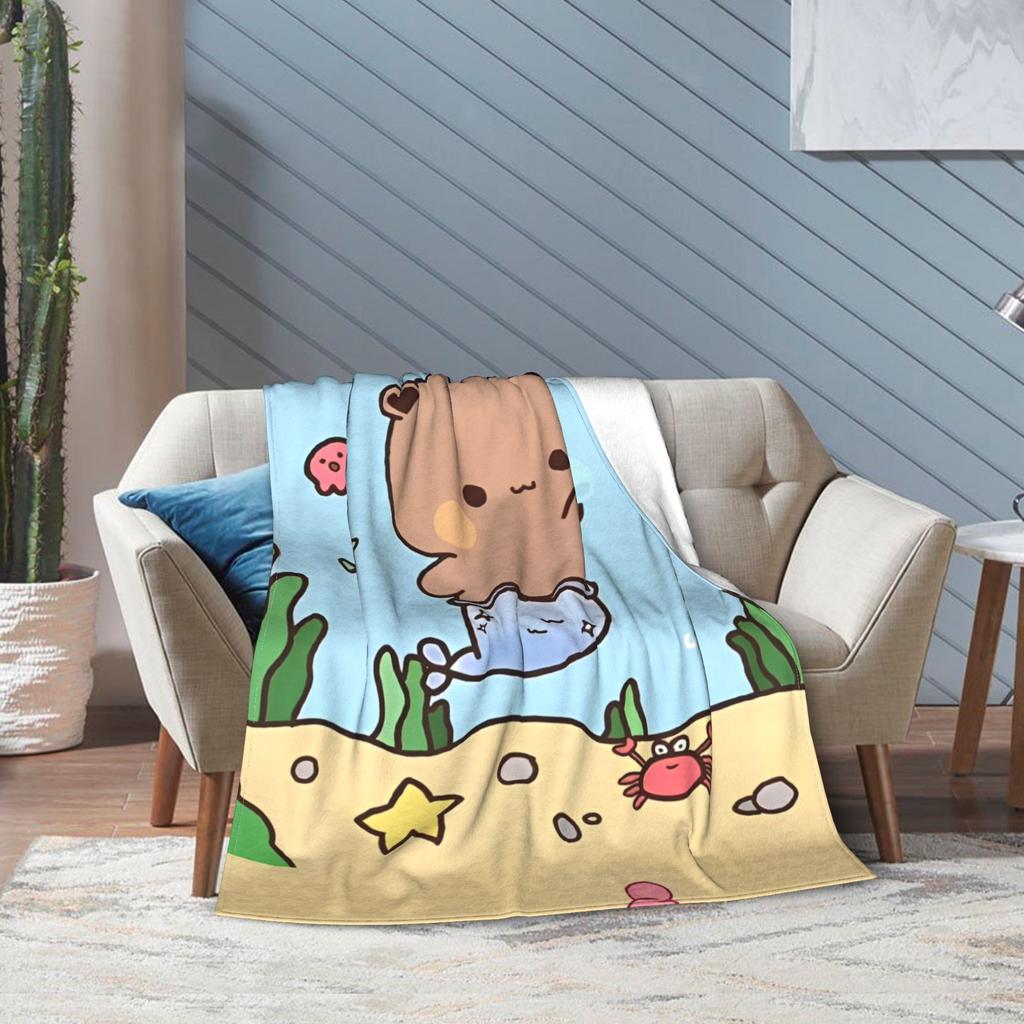 Bubu Dudu Throw Blanket for Couch Soft Cozy Plush Blanket Kawaill Couple Bears 50x60 Inches Multi-size Bedspread for All Seasons
