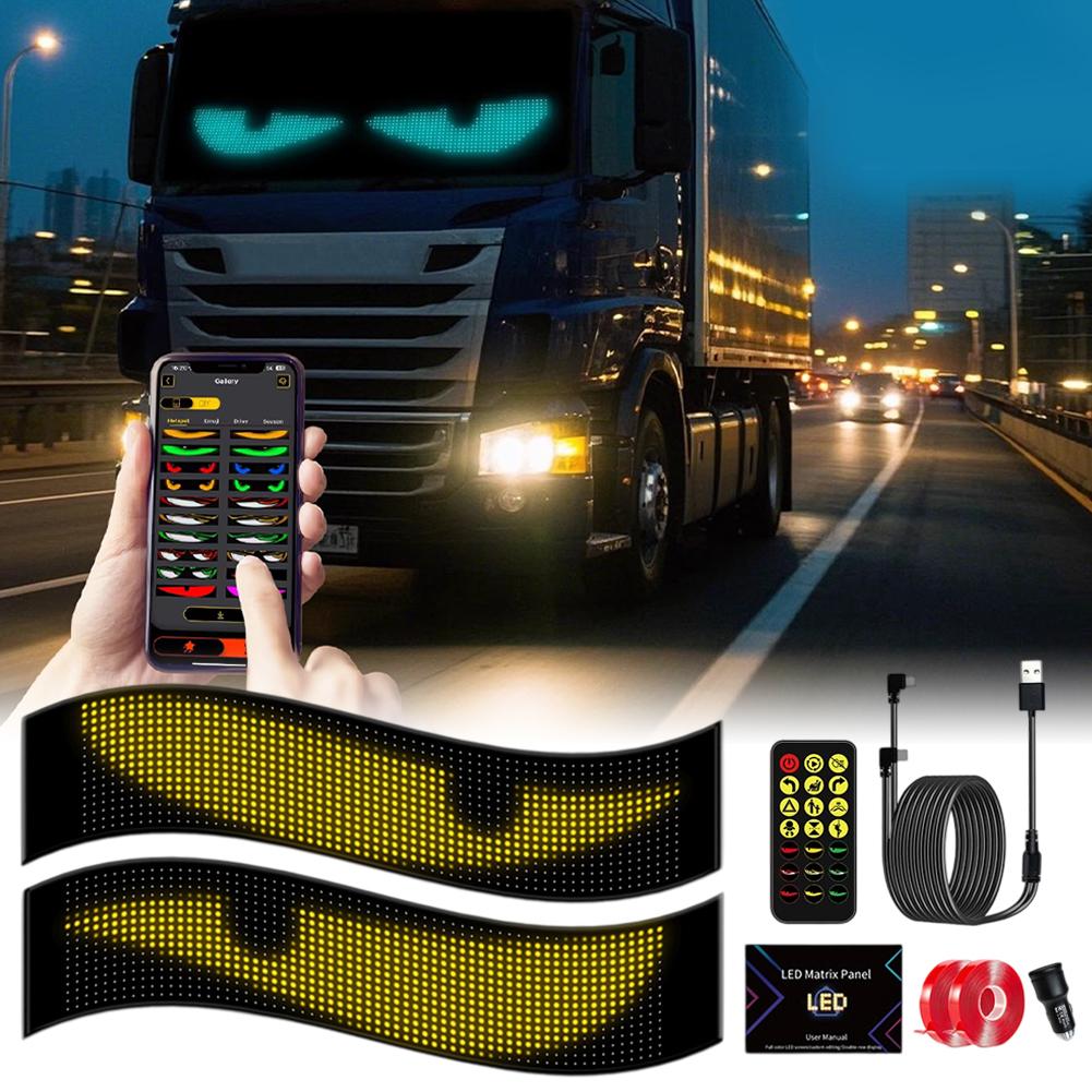 Devil Eyes Bluetooth App Control LED Car Sign Animation LED Matrix Pixel Panel DIY Programmable LED Panel Flexible Display Light