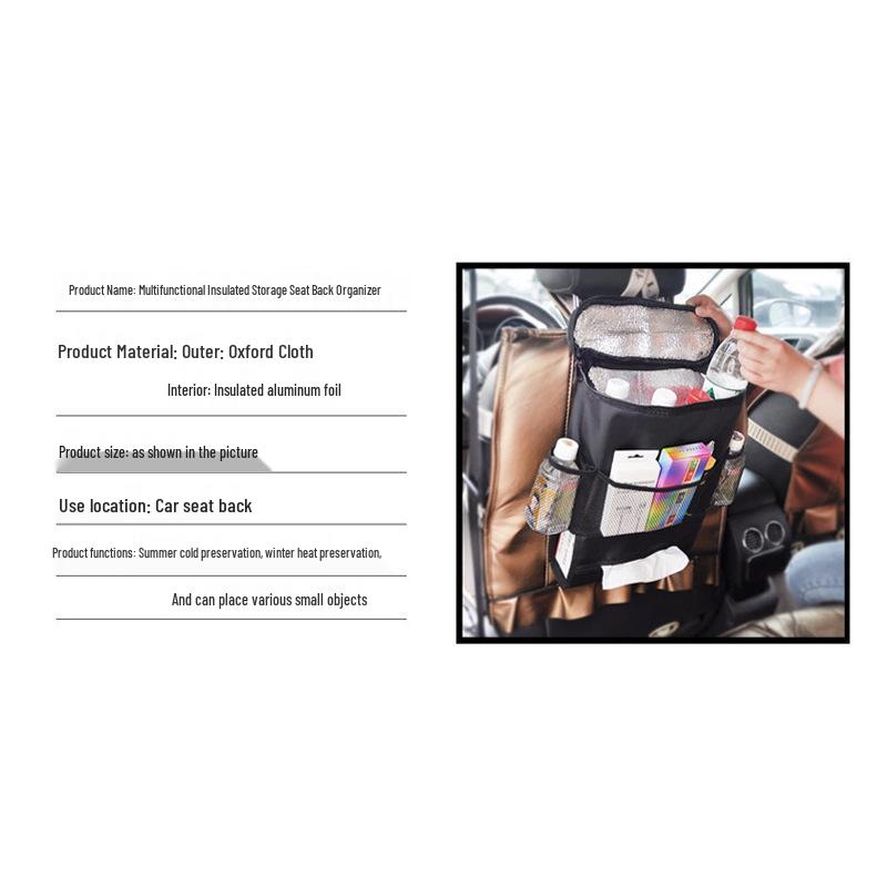 Car Ice Pack Multifunctional Insulated Seat Organizer Bag