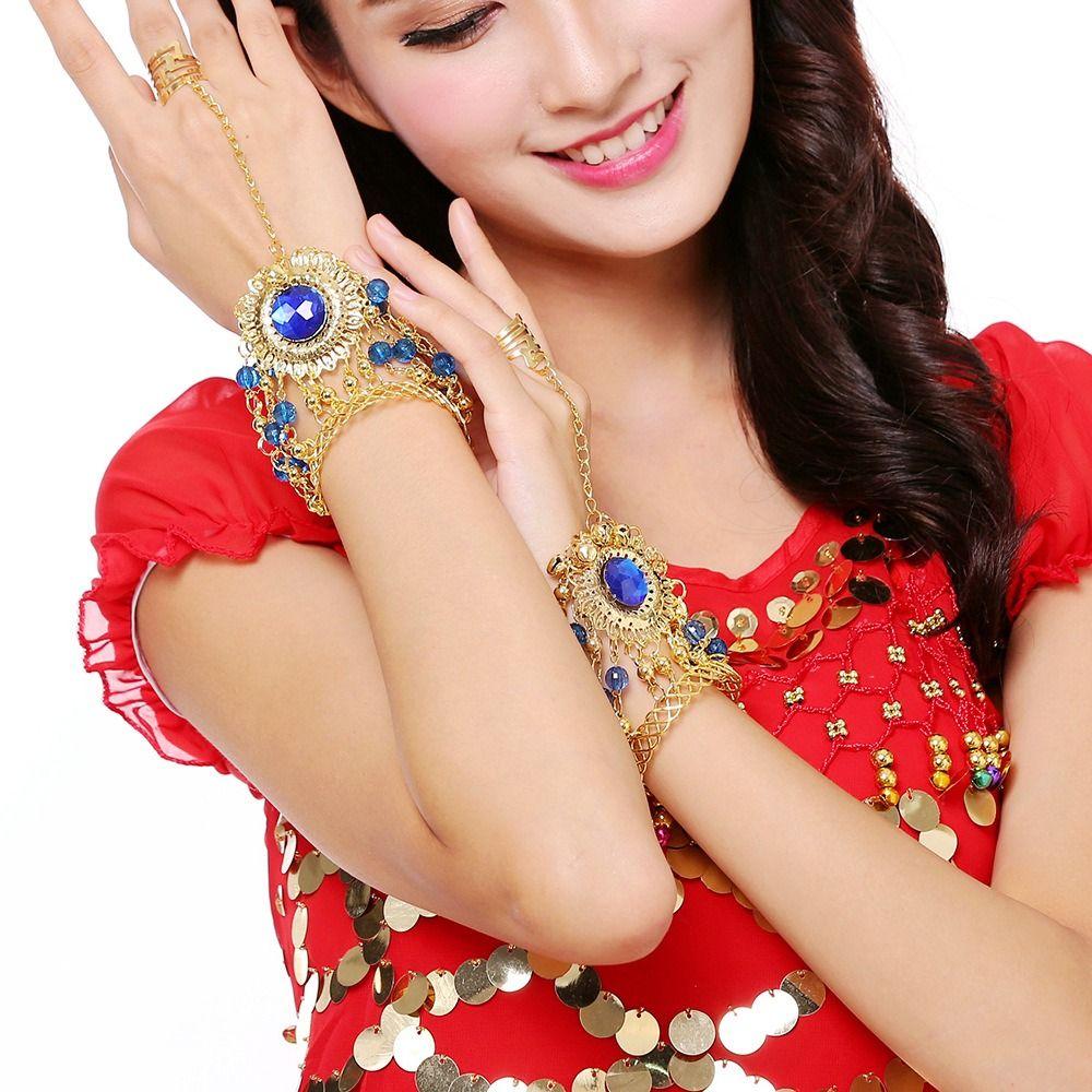 1pc/1pair Free Size Out Tribal Ring Bracelet  For Girl Bead Show