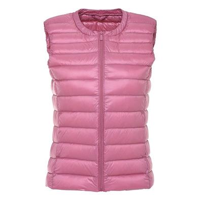 Women Winter Lightweight Down Vest Sleeveless O Neck Soild Color Casual All Match Warm Coat S-4XL