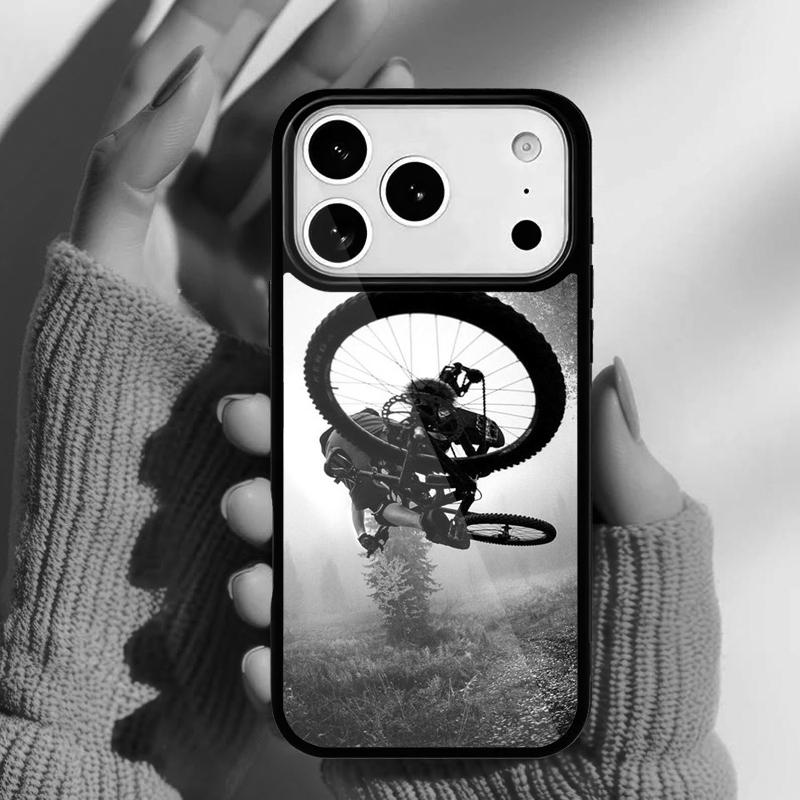 Sport Mountain Bike Cycling Art Phone Case for iPhone 17 Air 16e 15 14 13 Pro Max Back Cover for 12 11 Pro Coque