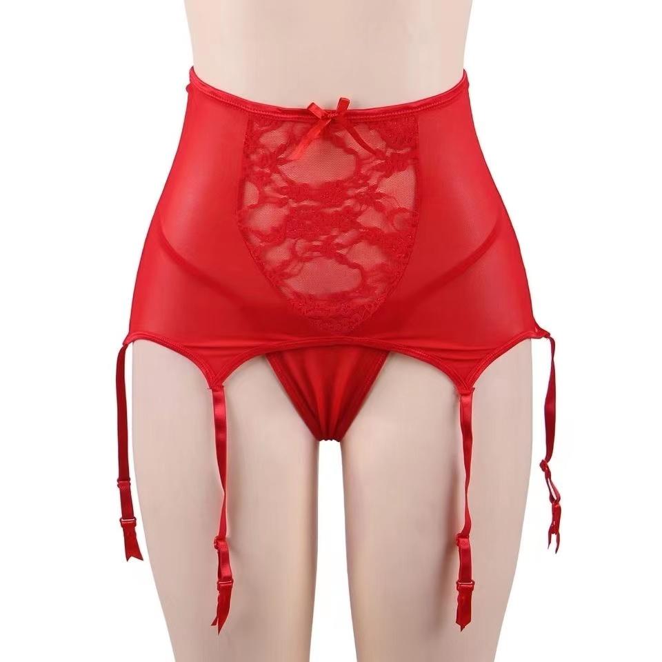 High Waist Garter Belt Women Sexy Mesh Suspender Belt Female Elastic Sexy Lingerie 6 Straps Crotchless Garters Night Club Wear