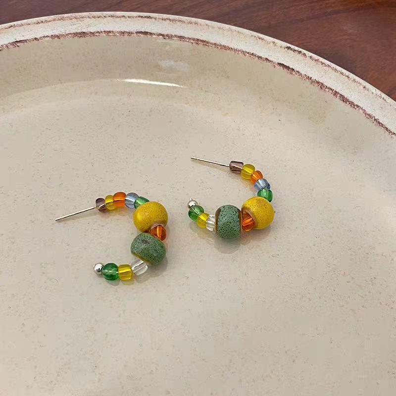 2025 stone beaded earrings summer earrings temperament versatile earrings
