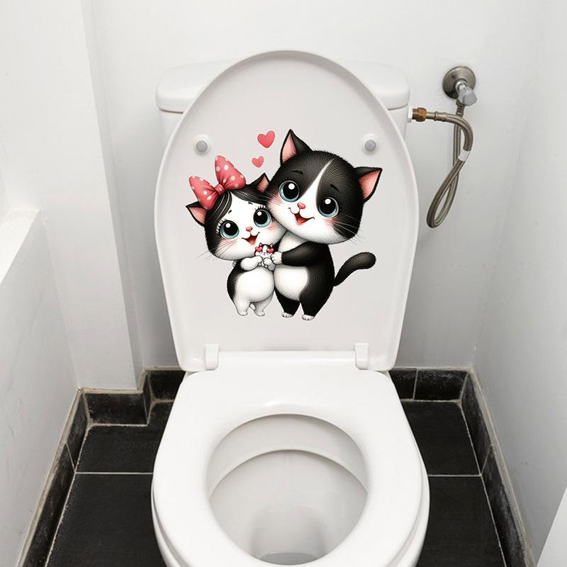 Couple Cat Wall Sticker Living Room Corner Decoration Refrigerator Door Adhesive Vinyl Art Home Decor Removable Peel and Stick