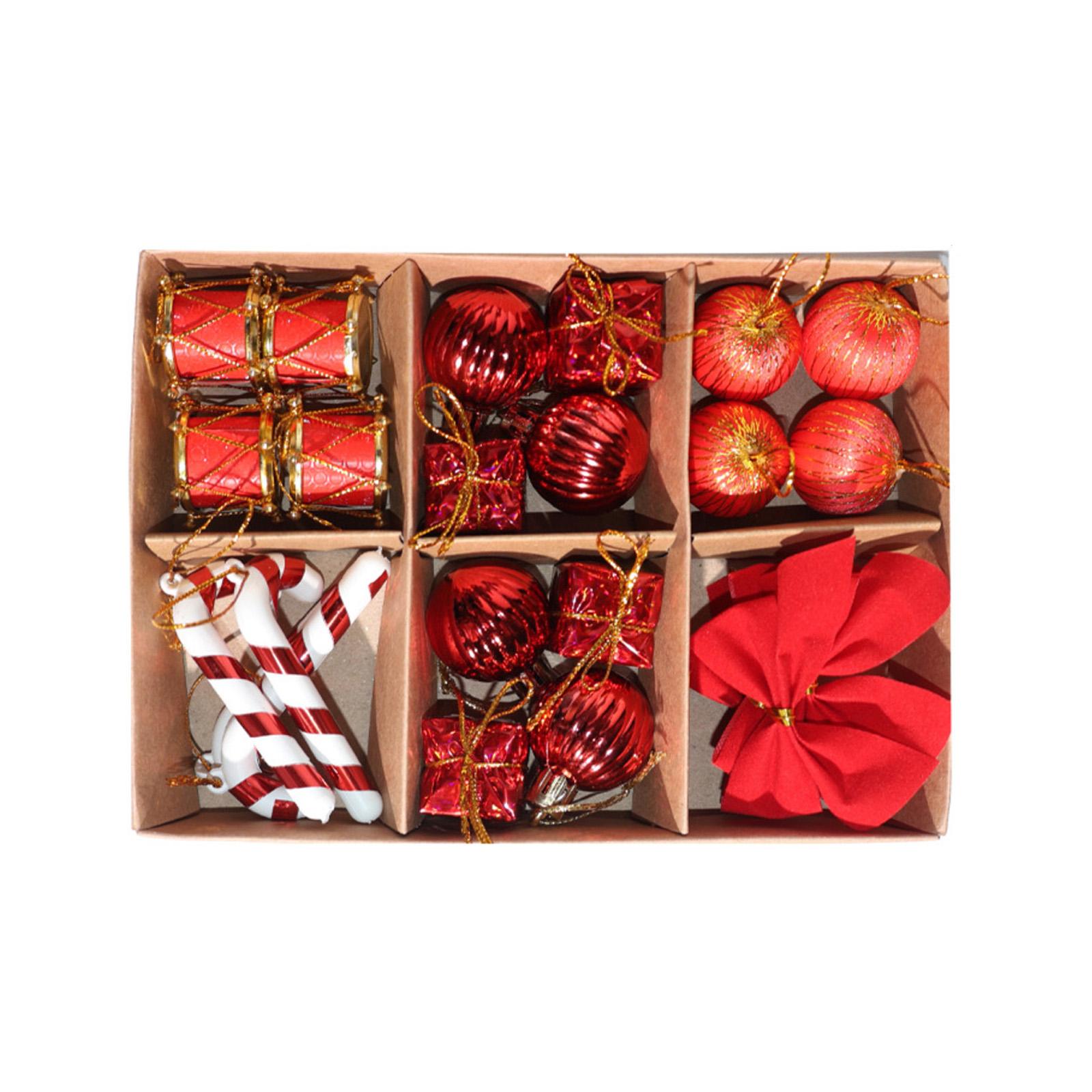 

Украшение подарочной коробки Макет сцены Рождественской елки Бант Подвеска в виде рождественского шара Украшение для вечеринки One Size красный