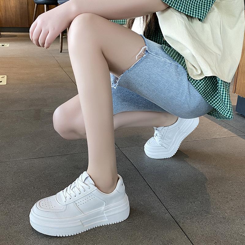 Little white shoes women's ins tide spring new color matching trend fashion board shoes flat single shoes casual sports shoes