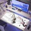Table Computer Desk Accessories Cherry Blossoms Gamer Setup Decoration Gaming Pad Desktop Mat Wireless Mouse Ped White Mousepad