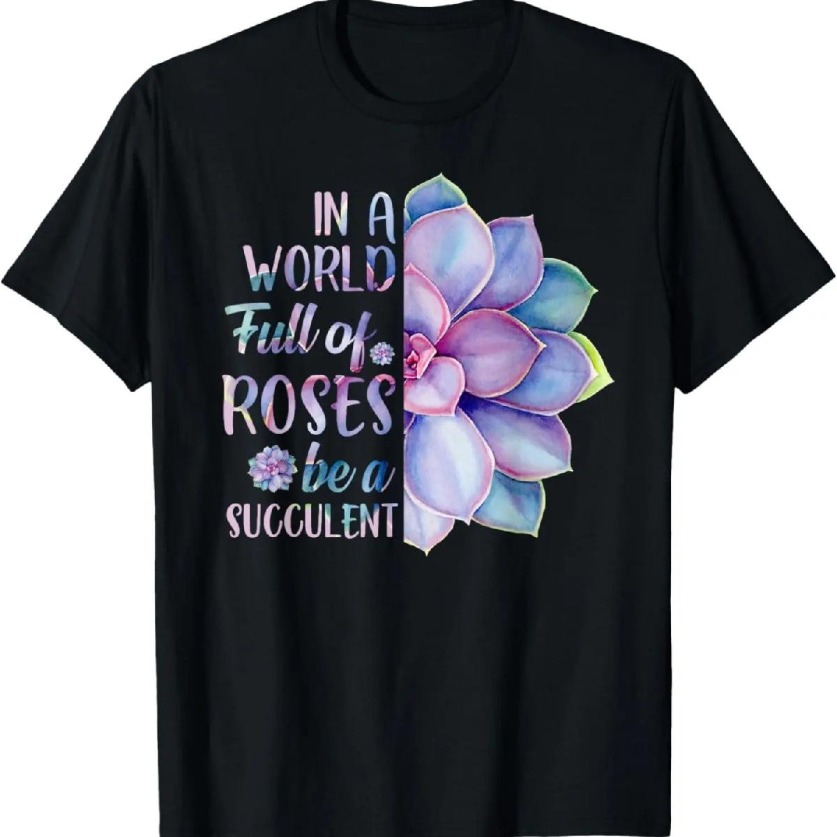 

In A World Full Of Roses Be A Succulent T-Shirt T-Shirt XXXXXL різнокольоровий
