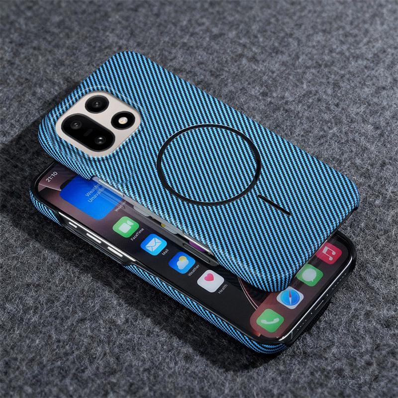 OnePlus 15T/ACE6 Magnetic Carbon Fiber Texture Phone Case with 1+Turbo6 Bracket