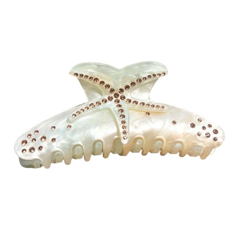 

Large Sparkling Rhinestones Clip With Starfishes Design Acrylic Hair Claw For And Everyday Styling And Special Occasion