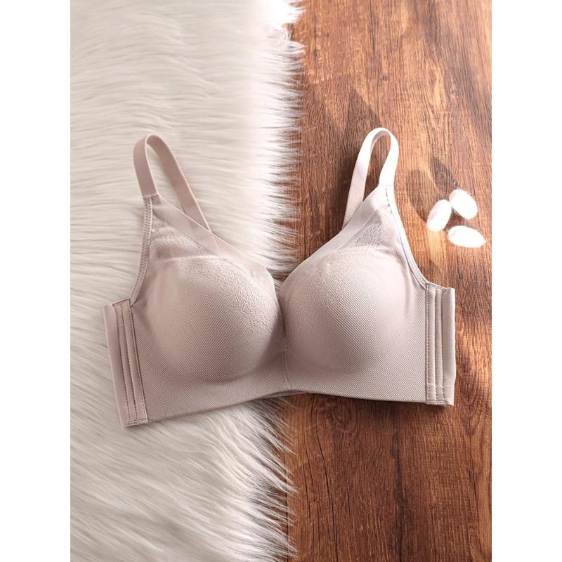 Light Pink Lace Wireless Bra with Seamless Design and Adjustable Straps S дубильная кора