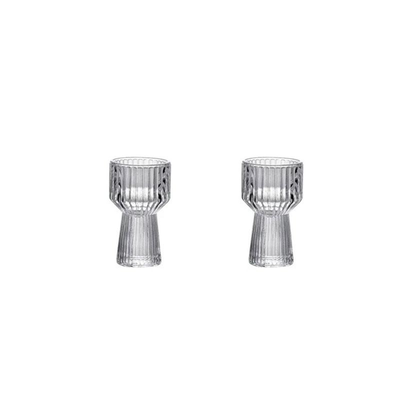 

2pcs Transparent Liquor Cup Iceberg Bottom Wine Glass Creative Baijiu Cup Drinkware Shot Glass Bar Exquisite Wine Glasses Cup 2pcs