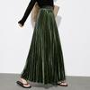 Sibaoshe Vintage High-Waist A-Line Split Maxi Skirt