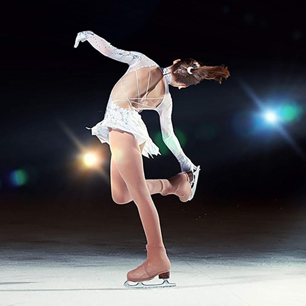 Figure Skating Tights Over The Boot Crystals Leggings with Boots Buckle