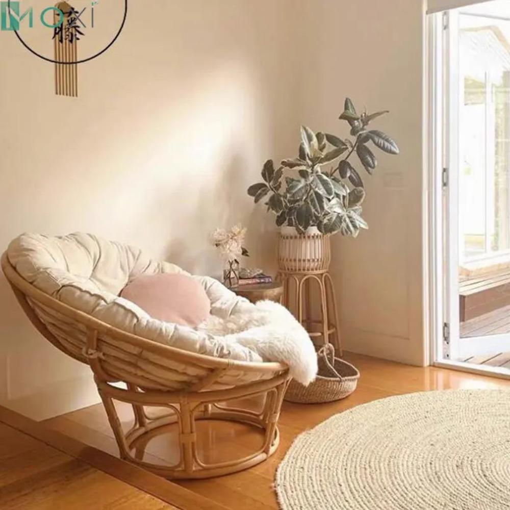 Schaukel Hängekorb Sitz Runder Füllkissen, Rattankorb Sitzkissen Gartenkorb Innen Außen Entspannungs Sofakissen, Heimzubehör