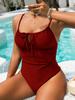 Women's Swimsuit One-piece High Waist Drawstring Sexy Bikini Swimsuit for Women Beachwear Bathing Suits