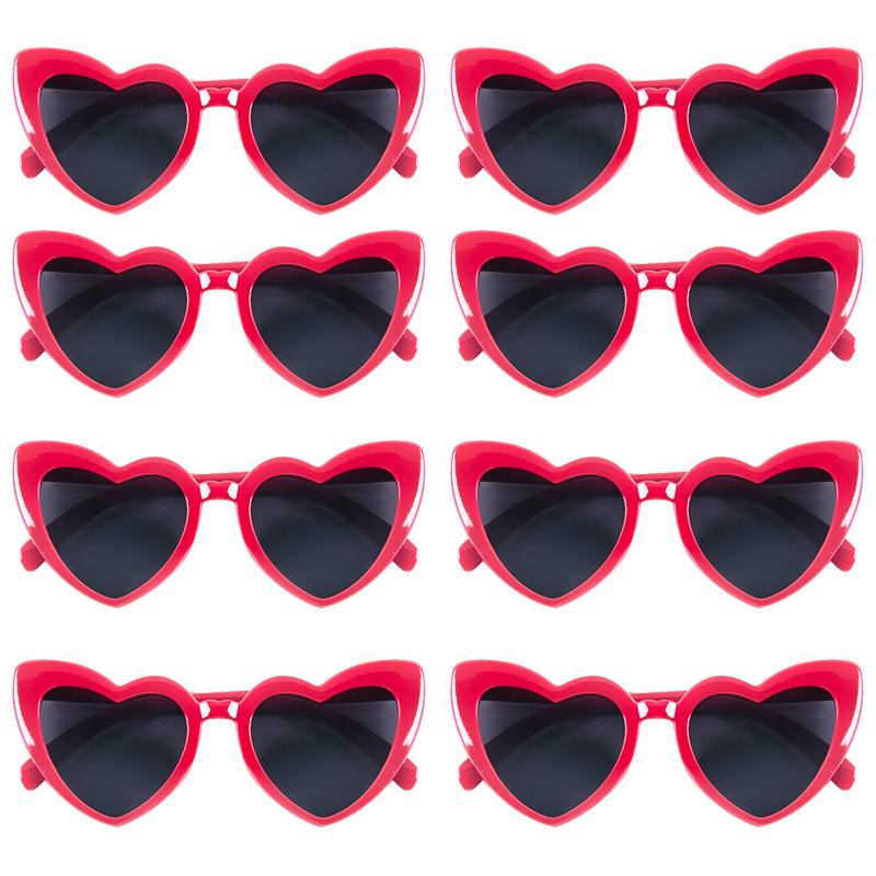 8 Pairs Heart Shaped Sunglasses Candy Color Glasses for Wedding Team Bride Gifts Bachelorette Party Bridal Shower Decor Supplies