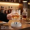 360° Rotatable Spinning Crystal Whiskey Tumbler Stress Relief Old Fashioned Glass for Scotch Spirits 280ml Crystal Whiskey Glass