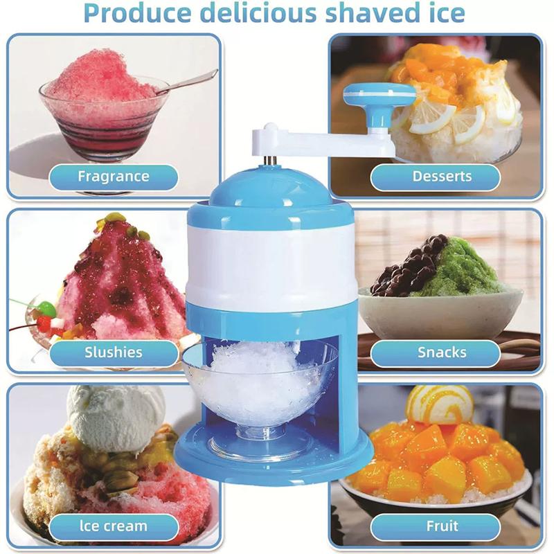 Portable Hand Crank Snow Cone Machine Manual Shaved Ice Maker Perfect For Summer Parties And Slushy Making Kitchen Tools