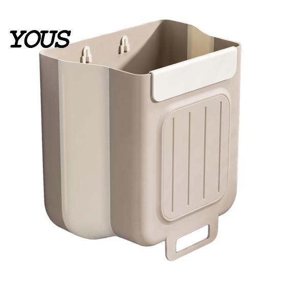 Wall Mounted Kitchen Bin Cabinet Trash Bin, Compact Hanging Garbage Can, Foldable Over The Door Space Saving Container for Bathroom Office And