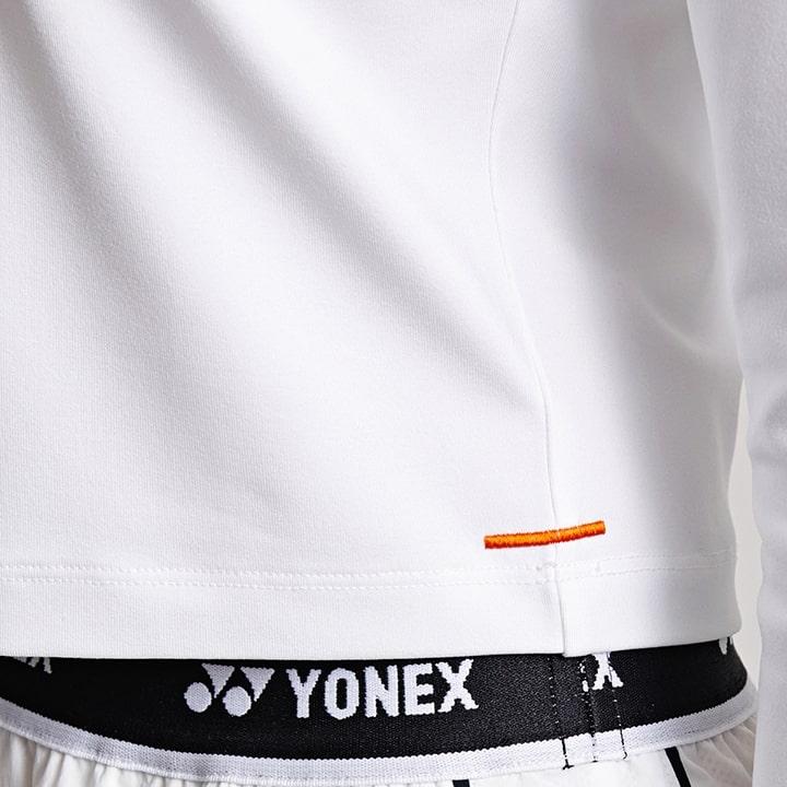 YONEX 245Tl003F White Women'S Crop Long Sleeve T-Shirt With Bartack Design
