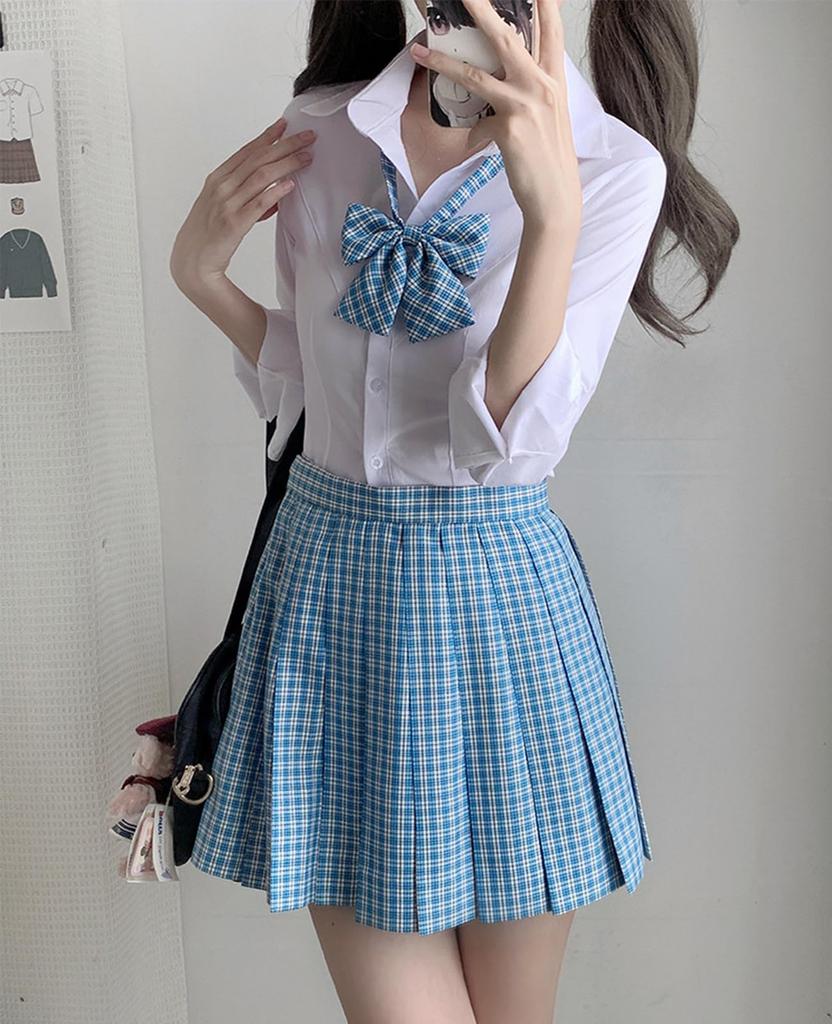 KALAOK Cosplay Uniform JK Solid Color Halloween Photography Size S Set, Outerwear, Costume, Photograph, Pink,