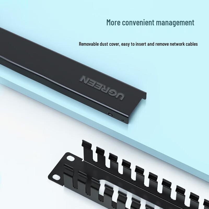 Ugreen 70424 1U 24-Port Metal Cable Management Panel