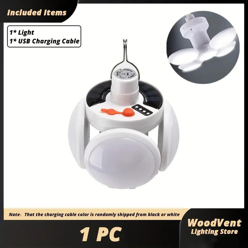 Portable Outdoor Folding Light Solar/Usb LED Soccer Bulb Flashlight for Camping Hiking Fishing Serves Handheld Emergency Lamp