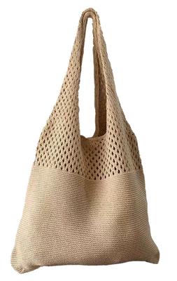 Kanaelun Tote Bag, Basket Bag, Mesh Bag, Woven Bag for Women, Macrame, Foldable, Grass-Woven, Straw, Lightweight, Drawstring, Lace-Up, Shoulder Bag,