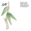 Enamel Leaf Brooch Pin for Women Three-Dimensional Green Bamboo Shape with Bag Accessory Leaves Outfit Badge Necklines Scarves Bags Cardigan
