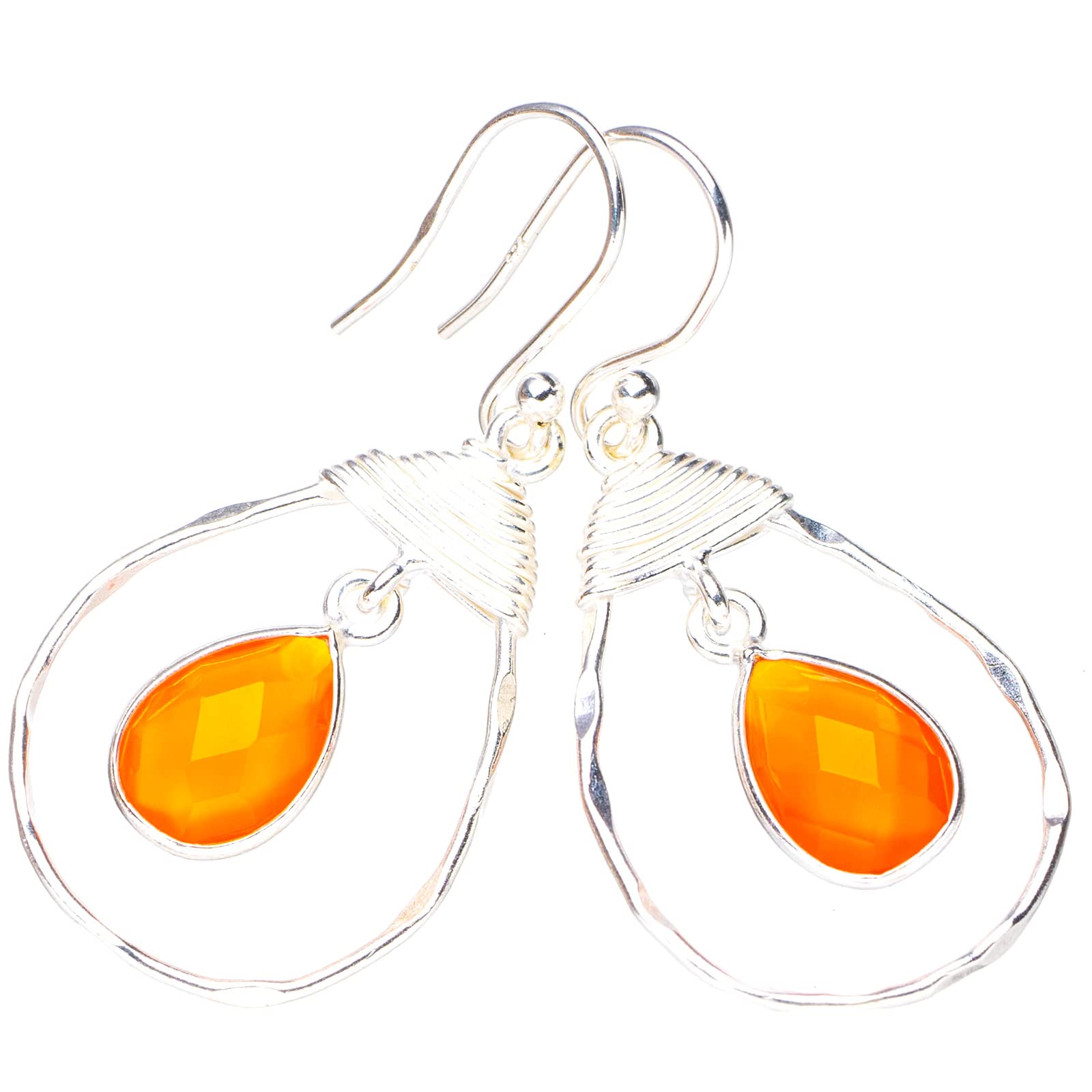 

StarGems® Natural Carnelian Handmade 925 Sterling Silver Earrings 1.75 E5797