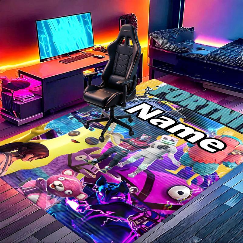 Custom Name Personalized Game Fortnite Print Carpet, Versatile Home Decor Rug, for Playroom, Apartment, Balcony, Entryway, Hallway Gift