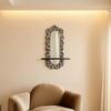 Yousheng Wooden Wall Floating Shelves Leopard Print Decorative Shelf Wall Mounted Planter Display Rack with Acrylic Mirror for Living Room Entryway