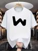 Summer Unisexs Casual Sports Loose Oversized Simple Letter Pattern Printed Round Neck Short Sleeved Tshirt Top Breathable