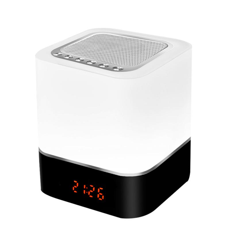 

LED Bluetooth Speaker with Colorful Light, USB Rechargeable Night Light & Alarm Clock