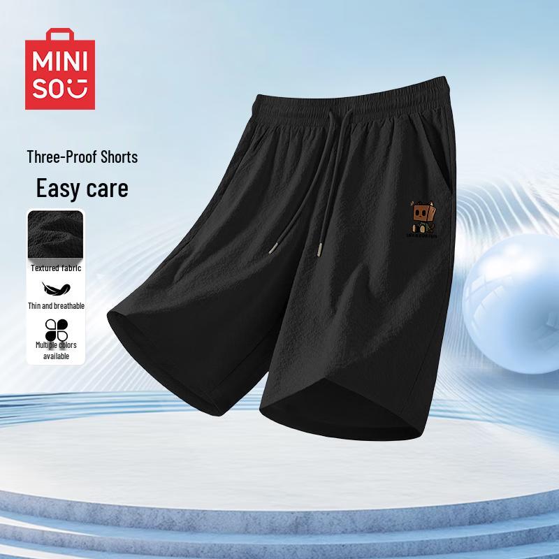 MINISO Men s Loose Fit Casual Bermuda Shorts XL чёрный