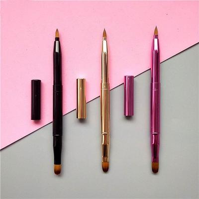 1pc Retractable Lip Brush Dual Head Lip Brush with Cover Concealer Makeup Brush Lipstick Brush