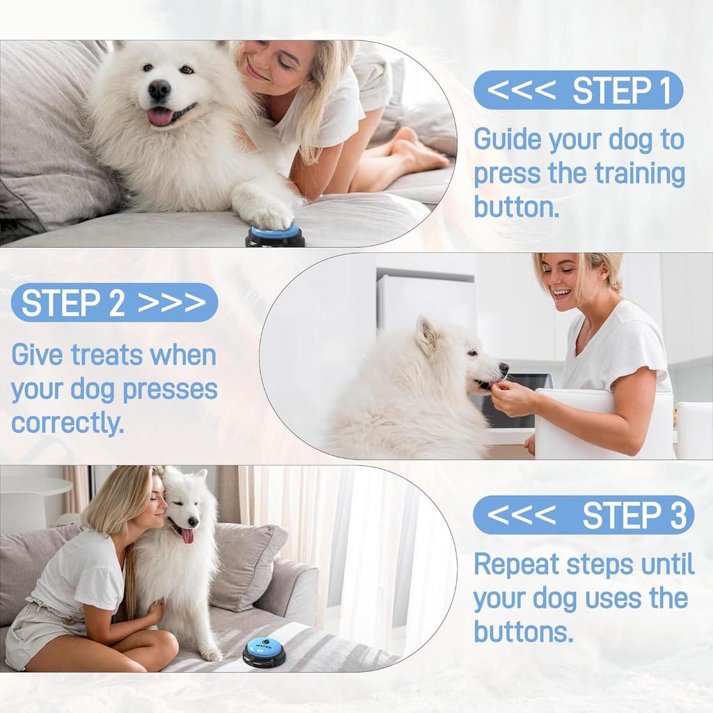Dog Buttons Talk,Updated 8 Pack Dog Communication Buttons,Recordable Talking Training Buttons for Dogs,30 Seconds Voice Dog Speaking Buttons with Dog