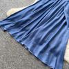 French retro V-neck metal buckle sleeveless dress for women's summer waist and thin elegant temperament long dress