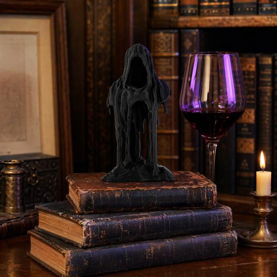 3D Printed Grim Reaper Statue Decor, Halloween Desk Figurine, Cute & Spooky Desk Ornament, Home Office Shelf Decor Gift for Kids & Friends