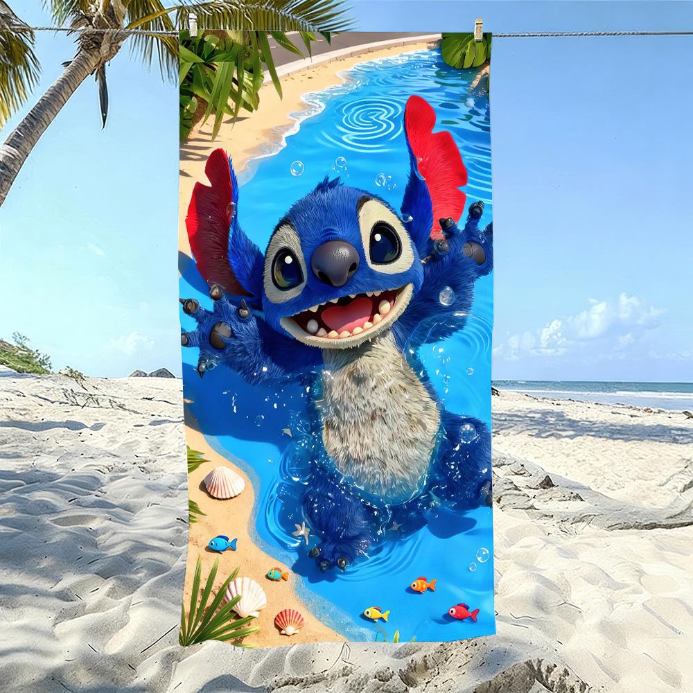American Cartoon Figure Print Thick Microfiber Beach Towel Quick Dry Bath Blanket For Kids