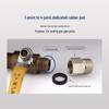 Stainless Steel Corrugated Hose Nut with No-Impact Wave Screw, Seal Ring, Leather Pad, Pressure Relief Valve Interface, and Fastener Gasket